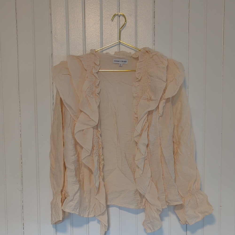 Cream Ruffled Blouse